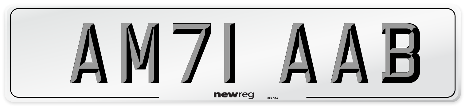 AM71 AAB Number Plate from New Reg